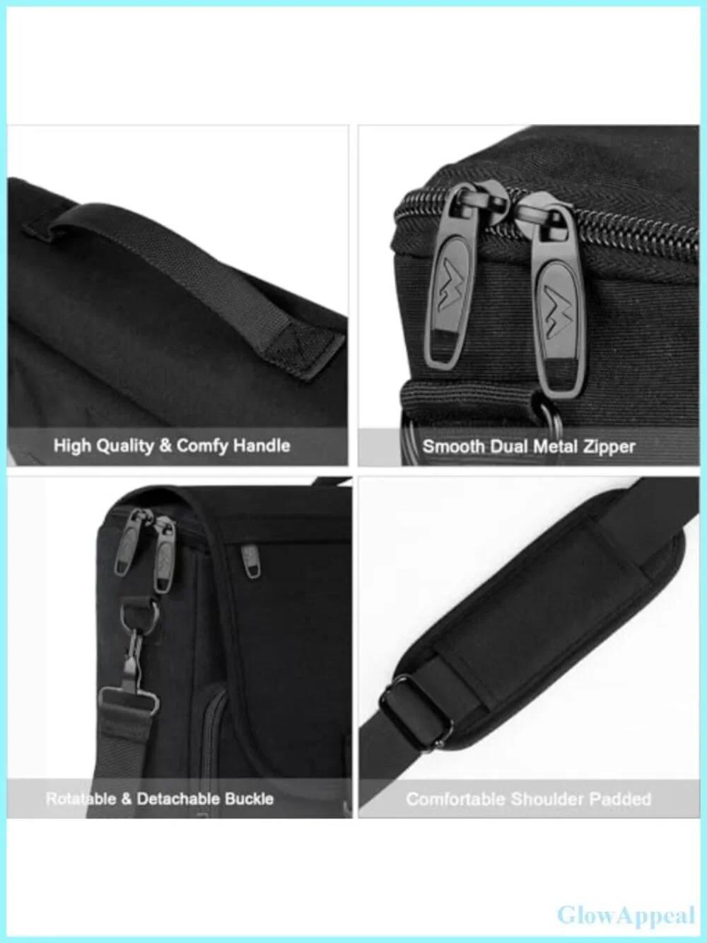 Water Resistant Messenger Bag for Men, 15.6 Inch Laptop Briefcase with Shoulder